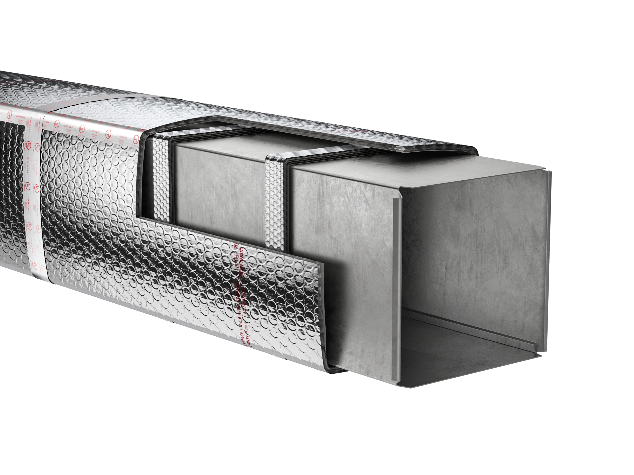 thumbnail image 2 of IES R-8 HVAC Duct Wrap Insulation – Reflective 2-Sided Foam Core – 4 Ft X 12 Ft (48 Sq Ft) – NA 2 of 5